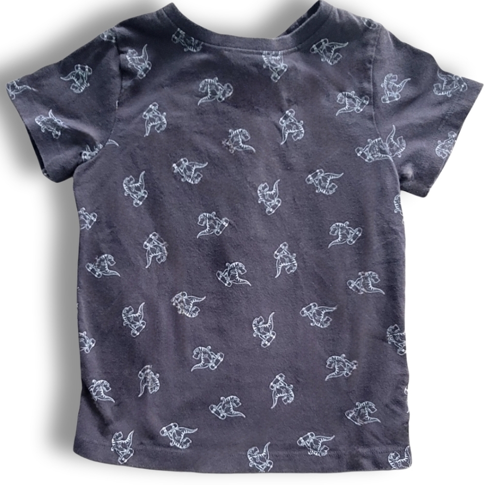 Tommy Bahama Toddler Boy Blue Gray Dino Skateboard Graphic Crew Neck T-Shirt 4t